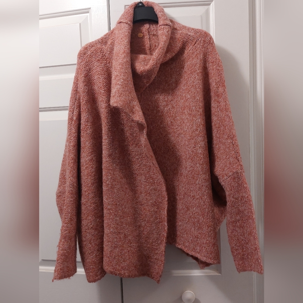 FREE PEOPLE Sweater/cape/poncho Mauve Wool blend, xs/s